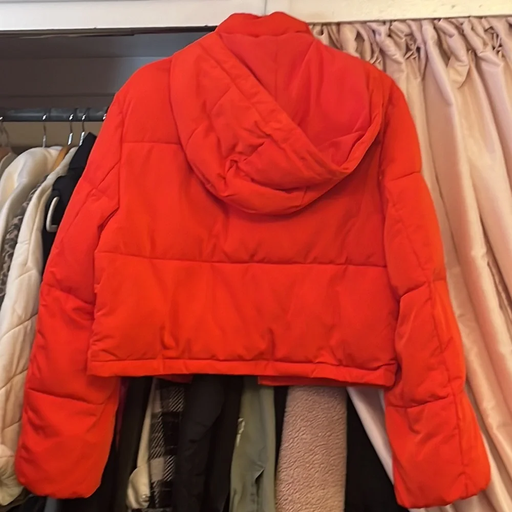 ALO Yoga Red Cropped Puffer Jacket